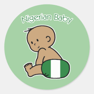 Adesivo Redondo Bebê nigeriano