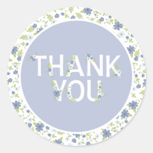 Adesivo Redondo Bebê no Bloom Chá Blue Vintage Flowage Boy