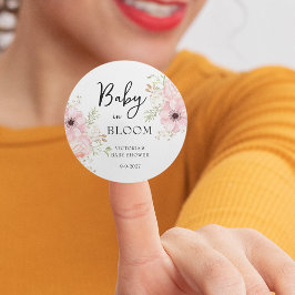 Adesivo Redondo Bebê no Bloom Chá de fraldas