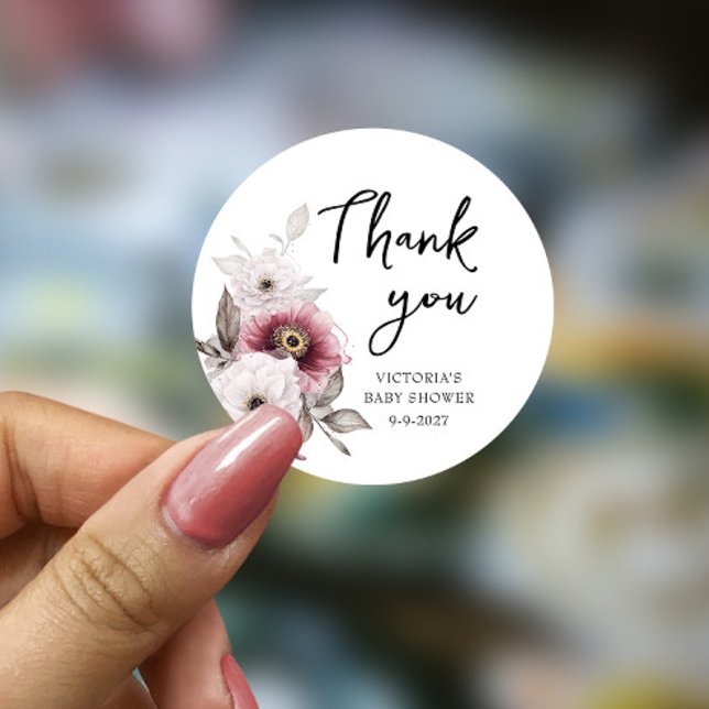 Adesivo Redondo Bebê no Bloom Chá de fraldas (Criador carregado)