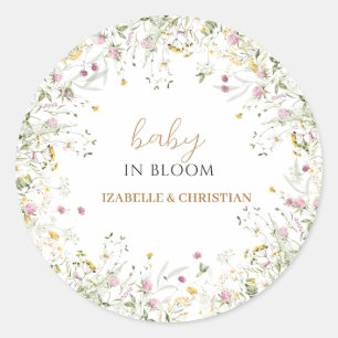 Adesivo Redondo Bebê no Bloom Floral Sticker