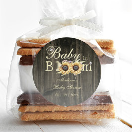 Adesivo Redondo Bebê no Bloomcolor Watercolor Chá de fraldas dos G