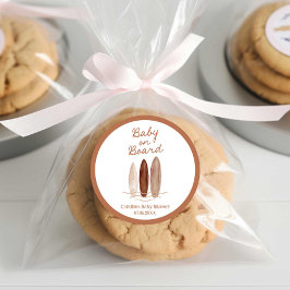 Adesivo Redondo Bebê no Conselho Beach Chá de fraldas