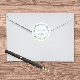 Adesivo Redondo Bebê no Favor do Chá de fraldas Bloom