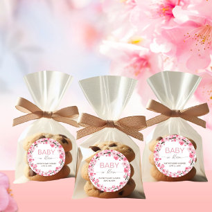 Adesivo Redondo Bebê no Floral Floral Cherry Blossom