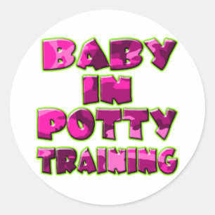 Adesivo Redondo Bebê no treinamento do Potty (rosa)