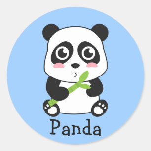 Adesivo Redondo Bebê Panda Fofo e Aconchegante