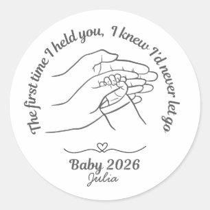 Adesivo Redondo Bebê Personalizado 2026 Rosa Nome Personalizado Cl