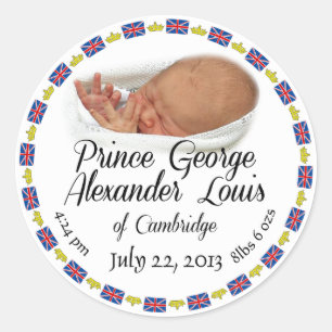 Adesivo Redondo Bebê real - príncipe George Alexander Louis
