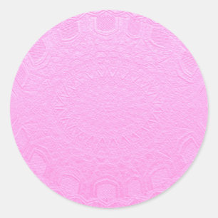 Adesivo Redondo Bebê Rosa Folha de Prata Serpeada Estampada