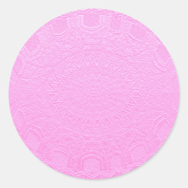 Adesivo Redondo Bebê Rosa Folha de Prata Serpeada Estampada (Frente)