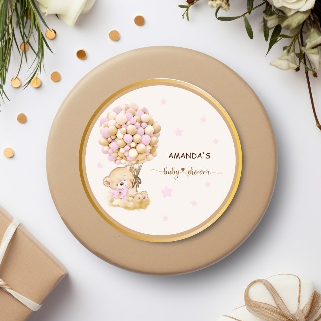 Adesivo Redondo Bebê Rosa Mole Bebê Ursa (Criador carregado)