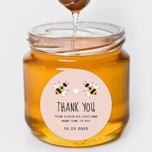 Adesivo Redondo Bebê rosa pálido para ser agradeço seu Chá