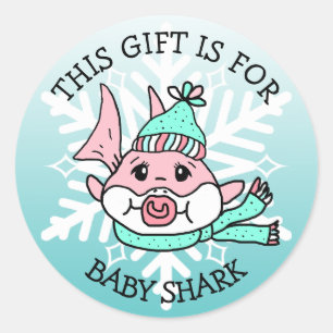 Adesivo Redondo Bebê Shark, este presente se for para o Natal do
