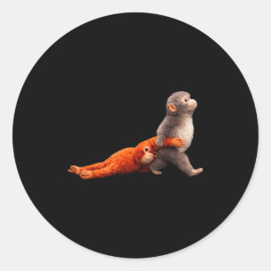 Adesivo Redondo Bebê soco engraçado sozinho macaco fofo time de br