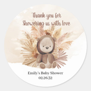 Adesivo Redondo Bebê Trendy vestindo camisola castanha bebê