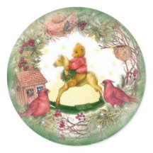 Bebê Urso no Cardeal Cavalo Rocking