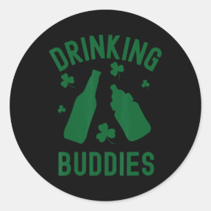 Adesivo Redondo Bebendo Buddies Shamrock Beer Da