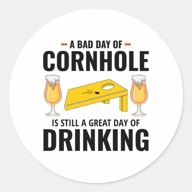 Adesivo Redondo Bebendo de Jogo de Banho Cornhole Bag Outdoor (Frente)