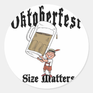 Adesivo Redondo Bebendo engraçado de Oktoberfest