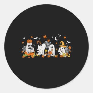 Adesivo Redondo Bebendo Fantasma Bonito Café Halloween Queda Ghost