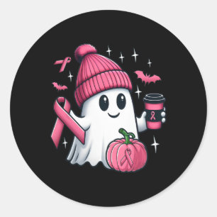Adesivo Redondo Bebendo Fantástico Café Halloween Mama Fantasma