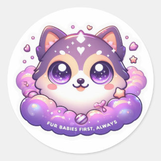Adesivo Redondo Bebês De Peles Primeiro, Pet Lover Sticker Sempre 