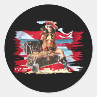 Adesivo Redondo Bebês quentes em Bikini