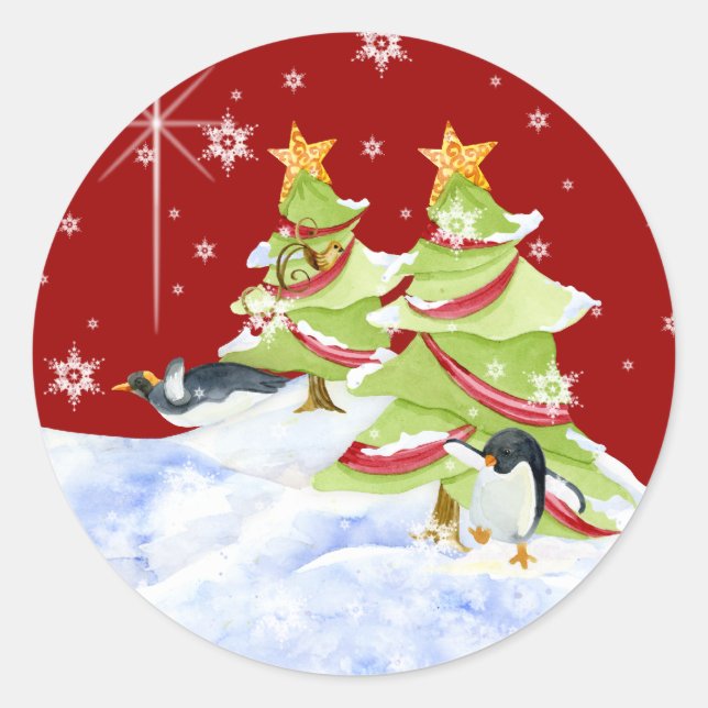 Adesivo Redondo Bebês-ursos-polares brancos e brilhantes na Estrel (Frente)