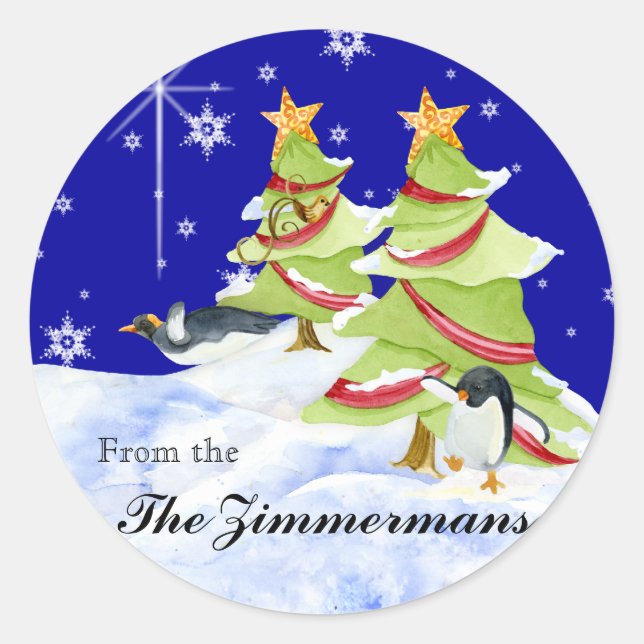 Adesivo Redondo Bebês-ursos-polares brancos e brilhantes na Estrel (Frente)