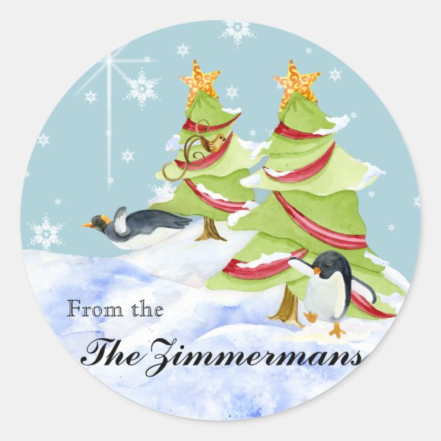 Adesivo Redondo Bebês-ursos-polares brancos e brilhantes na Estrel (Frente)