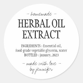 Adesivo Redondo Bebida caseira Cream White Óleo de Plantas