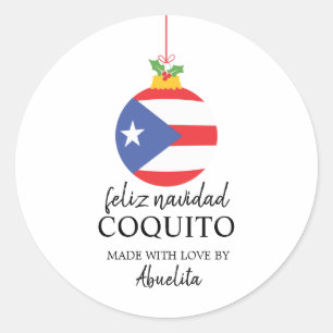 Adesivo Redondo Bebida de Natal Tropical de Coquito Coquito 
