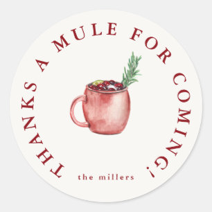 Adesivo Redondo Bebida Festiva Obrigado Sticker