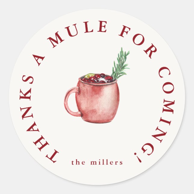 Adesivo Redondo Bebida Festiva Obrigado Sticker (Frente)