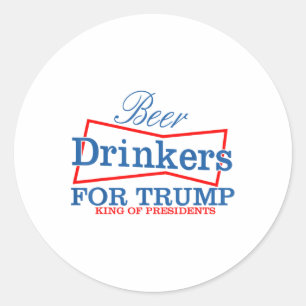 Adesivo Redondo Bebidas Bebidas Para Trump King De Presidentes _1