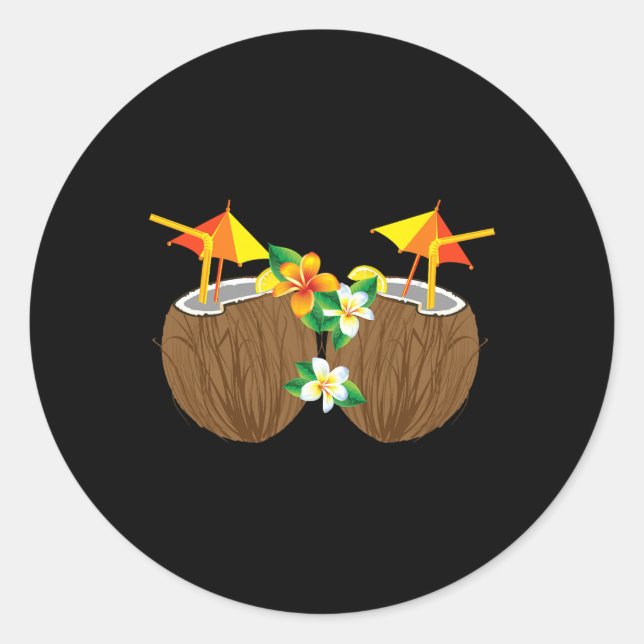 Adesivo Redondo Bebidas legal De Coco Engraçadas Com Mama Sumo De  (Frente)