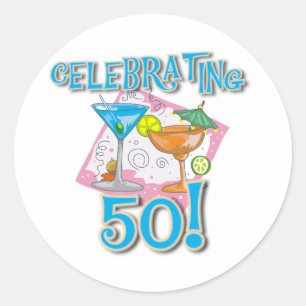 Adesivo Redondo Bebidas tropicais que comemoram 50
