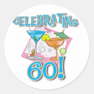 Adesivo Redondo Bebidas tropicais que comemoram 60