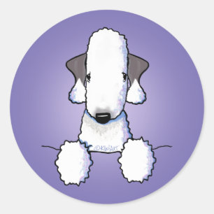 Adesivo Redondo Bedlington Terrier Classic Round Sticker
