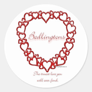 Adesivo Redondo Bedlington Terrier True Love - Sticker