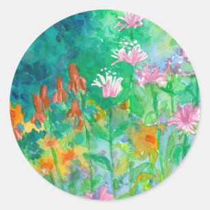 Adesivo Redondo Bee Balm Mexicano Hat Herbs Garden