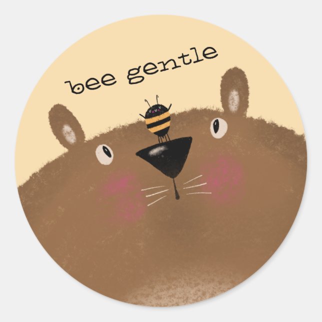 Adesivo Redondo Bee Gentle (Frente)