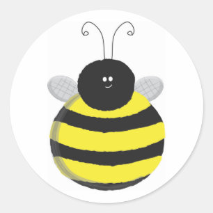Adesivo Redondo Bee Happy Chubby, abelha fofa