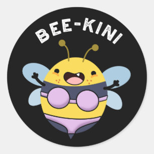 Adesivo Redondo Bee-kini Engraçado Bee Torra Escuro BG