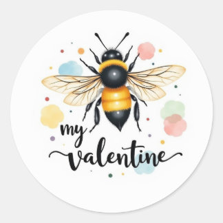 Adesivo Redondo Bee my valentine