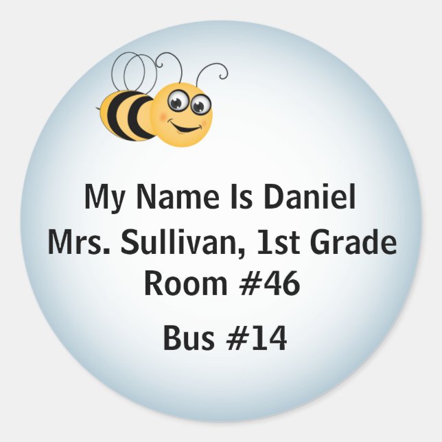 Adesivo Redondo Bee Nametag (Frente)