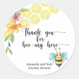 Adesivo Redondo Bee obrigado por estar aqui