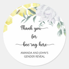 Adesivo Redondo Bee obrigado por estar aqui