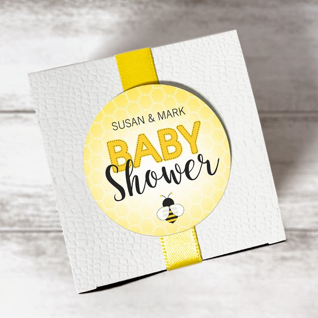Adesivo Redondo Bee theme baby shower Sticker (Criador carregado)
